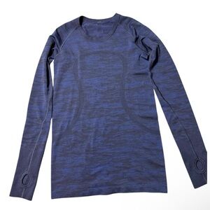 Lululemon align long sleeve size 6 thumb holes athletic running blue EUC
